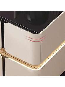 Modern Nightstand Solid Wood Bedside Table, High-End Home Master Bedroom Creative Bedside Table Bed Side Tables Bedroom,Mesa De Noche/Bedroom Furniture/Night Stand - 奶油白 - 查看 5