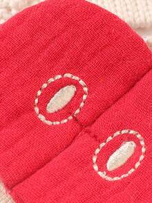 1pc Baby Pacifier Chain With Embroidered Apple, Clover, Ginkgo Leaf Designs, Includes Wooden 3-Hole Pacifier Clip, Suitable For Baby Boys And Girls As Daily Use Gift