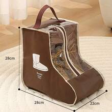 1pc Fabric Shoe Storage Bag With Handle, Portable Foldable Hanging Shoe Dust Cover Bag, Waterproof And Moisture-Proof, Suitable For Men And Women, Home And Travel Shoe Storage - Multicolor - View 6