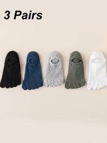 1/3/5 Random Pairs Of High Quality Men's Slim Fit Five Toe Socks For Summer – High Elasticity Toe Socks With Breathable Mesh On The Back Of The Foot, Relieving Plantar Pressure - Multicolor - View 8