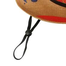 JEWELRYWE Western-Style Cowboy Hat, Printed Straw Curved Brim Cowboy Hat, Prairie Star Fedora, Outdoor Sun Hat, Party Hat - White - View 7