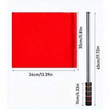 2支升级版不锈钢裁判旗，田径裁判边线旗，足球边裁旗，红黄蓝白信号旗，铁路信号旗