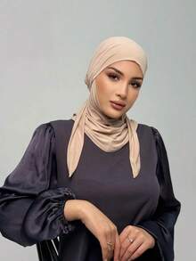 1 pieza Diadema con lazo para mujer, cómoda y antideslizante, transpirable y de gran elasticidad, hecha de tela de punto suave de modal, adecuada para vacaciones, uso diario, yoga, deportes y ejercicio - Beis - Ver 6