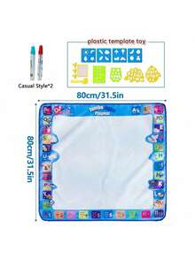 神奇水彩画垫和笔套装，超大可重复使用水彩涂鸦垫，有助于颜色识别，适用于办公室、学校、绘画、学生、马克笔、文具、男孩、女孩、学习用品、女孩玩具、男孩美术套装，拓展思维，激发动手创造力，复活节、生日礼物、返校礼物