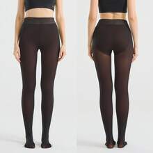 Women's Winter Fleece Lined Tights - Thermal Thick Leggings, Plush Warm & Stretchy, Opaque & Non-See Through, Cold Weather Essential, Plus Size Available, Perfect For Daily Wear & Outdoor Activities - Màu đen pha chút nâu ca cao - Xem 6