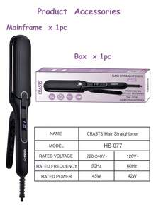 CRASTS One-Click Switch Hair Straightener, Fast Heating Flat Iron & Curling Iron 2-In-1 Quick Styling Hair Tool