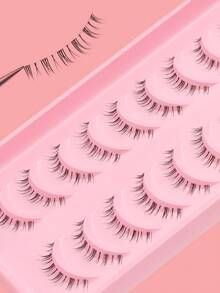 10 Pairs Natural Lower Lashes, Cartoon False Eyelashes, Soft Curly Eyelash Extensions, Enlarging Eyes, Suitable For Daily Wear And Beginners, Reusable - Criss Cross lashes - View 3