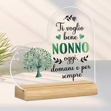 1 pezzo Decorazione da tavolo in acrilico con slogan in lingua italiana, su base in legno. La decorazione da tavolo da pranzo presenta slogan adatti per la sala da pranzo della fattoria di famiglia, il camino e il soggiorno. Può essere utilizzato come regalo, forniture scolastiche, regalo di compleanno, forniture per il ritorno a scuola, ecc.