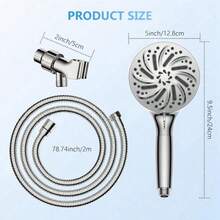 htyRegaderas para Baño 8+2 Modos Cabezal de Ducha de Mano Alta Presion con Funcion de Masaje y Filtro de Agua Suave Regadera de Telefono para Baño con Manguera de 2 Metros y Soporte Ajustableyfg - Plateado - Ver 5