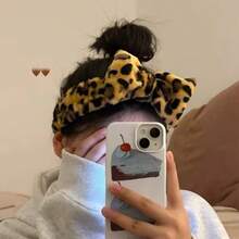 1/3pcs Leopard Print Bow Headband, Wrist Wrap Set With Printed Headscarf, Absorbent Wristband, Reusable Washing Wristband, Soft Microfiber Towel Wristband, Facial Cleansing Wristband For Women, Girls, Yoga, Running - Multicolor - View 3