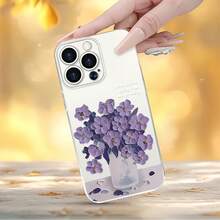 Funda para teléfono con diseño de jarrón de flores de lavanda, compatible con iPhone 16, 15, 14 Pro Max, 13, 12, 11, XR y XS Plus. Fabricada en silicona TPU, ofrece protección contra golpes y caídas, además de una excelente sensación al tacto. Es el regalo ideal para familiares, amigos y seres queridos. - transparente - Ver 5