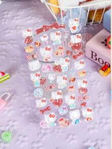 各种3D卡通水晶贴纸，手工装饰贴纸，适用于手机壳、桌面、剪贴簿、美甲 - 颜色可能随机变化