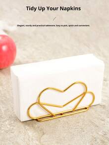 Upright Iron Paper Towel Holder, Metal Desktop Paper Towel Dispenser For Restaurant, Hotel, Cafe - Gold - View 3