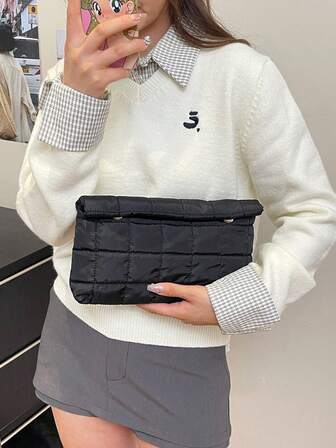 Pleated Cosmetic Bag & Card Holder, New Versatile Fashionable Small Pouch, Women Korean Casual Clutch, Stylish & Practical