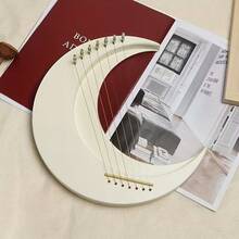 OUMINGYQ 7-String Portable Lute Instrument, With Tuning Wrench, Polished Finish - White - View 1