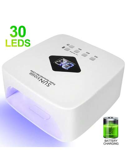 LIMEGIRL 可充电式UV LED美甲灯，快速固化，专业美甲凝胶烘干机，3种定时设置，自动感应，适用于美甲沙龙和家庭美甲，白色