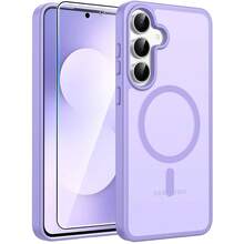 For Samsung Galaxy S25 FE Case: Magnetic Translucent Matte Military Grade Drop Proof Protection Cell Phone Cover - Slim Rugged Durable Shockproof Protective S25Fe Cases (Purple-6.7 Inch) - 紫色的 - 查看 1