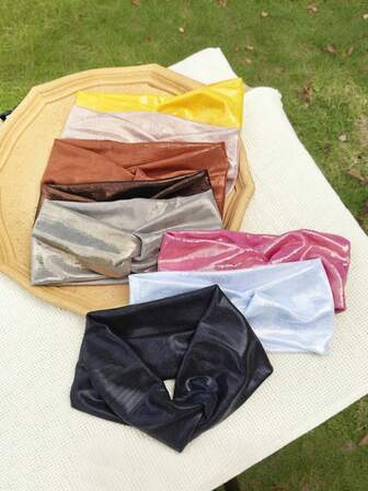 1 st skimrande korsband, enfärgad sporthårband, sminktillbehör för ansiktstvätt, pannskydd