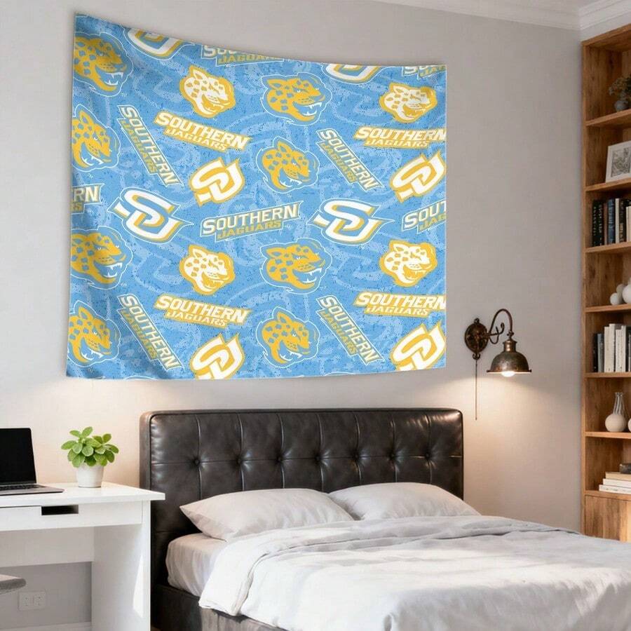 Southern University Alumni Tapestry - Official School Colors - Heavy-Duty Fabric Poster For Living Room, Bedroom, Office - No Electricity Needed - 彩色 - 查看 1