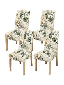 1/4/6pcs Geometric Digital Print Chair Covers, Minimalist Modern All Season Home Dining Chair Slipcovers, Removable Seat Protectors, Suitable For Various Occasions - Multicolor - View 13