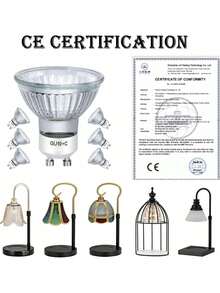 EstiloCalentador de velas con altura de temperatura ajustable, calentador de velas  para recámara con 2 bombillas para velas enlatadas, velas perfumadas en tarro de vidrio… (Bulb2)Versión mejorada - Círculo claro - Ver 12
