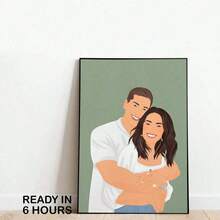 Flat Effect Portrait, Custom Illustration, Personalized Photo, Photo Illustration, Personalized Portrait, Gift For Boyfriend, Gift For Girlfriend