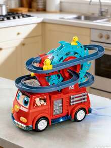 2-In-1 Electric Track Sliding Car Toy, Automatic Obstacle Avoidance Fire Truck Toy - With Music, Lights, Race Track, Ferris Wheel Interactive Toy Set (Batteries Not Included), Suitable For Children 3 Years Old And Above, Suitable For Boys And Girls 3-4-5 Years Old, Christmas, Halloween, New Year, Birthday Gift - Ferris Wheel Fire Truck - View 12