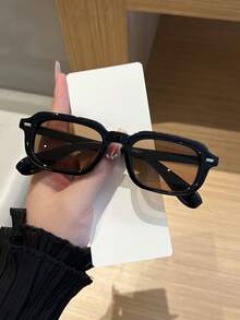 DAZY 1副女士休闲复古方形小框黑色时尚眼镜，适合日常出行、夏季海滩、装饰、街头摄影 - 彩色 - 查看 8