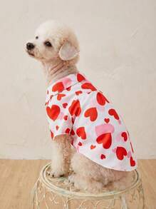 PETSIN 1pc Valentine's Day Pet Heart Print Shirt