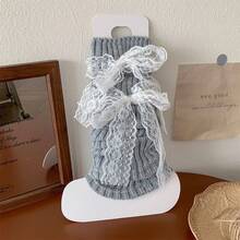 Autumn And Winter Atmosphere Dressing, Layered Socks, Fluttering Straps, Knitted Socks For Women, Cute Calf Stacking Socks For Autumn And Winter - 深灰 - 查看 8