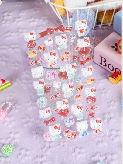 各种3D卡通水晶贴纸，手工装饰贴纸，适用于手机壳、桌面、剪贴簿、美甲 - 颜色随机发货