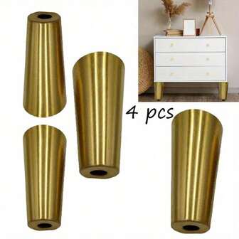 4 piezas Tapa de pata de silla de metal Cubierta de pata de mueble redonda Cubierta de pies de mesa, silla, sofá Protector de piso de aleación de zinc para sofá, gabinete, cómoda