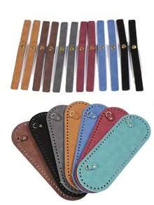 4 Peças Conjunto de Mochila Artesanal, Feito de Material Suede Macio Semelhante a Veludo com Acessórios Metálicos de Alta Qualidade. Este Conjunto Premium de Mochila/Bolsa de Ombro inclui Alças Ajustáveis e Confortáveis, Disponível em Várias Cores, Adequado para Acessórios de Bolsa Artesanal Trançada, Zíper de Bottom de Bolsa DIY e Acessórios de Bolsa de Crochê. - Multicolorido - Visão 9