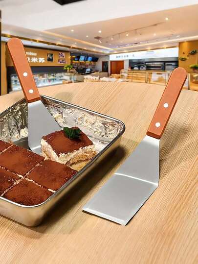 Large Stainless Steel Angled Spatula With Wooden Handle - Metal Pancake Flipper Ideal For Cast Iron Pans, Baking Sheets | Grilling And Home Kitchen Tool