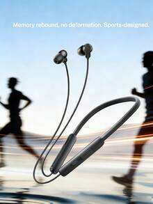 REMAX Auriculares Bluetooth con banda para el cuello, cancelación de ruido ENC para llamadas, ideales para correr, diseño intraaural cómodo, batería de larga duración, Bluetooth 6.0, con cable, color negro. - Negro - Ver 4