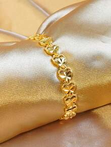 24K镀金铜手镯，奢华风格珠宝手镯，迪拜风格女士手镯，适合婚礼、派对、日常佩戴，亦可作为礼物。 - 金黃色 - 查看 10