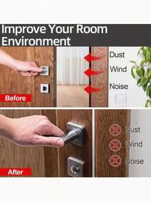 1个自粘橡胶门缝挡风条 - 防盗、隔音、防风、防撞、防尘，适用于卧室和前门