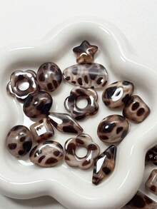 高品质豹纹星形手工串珠吊坠配件，DIY饰品材料，秋冬款 - 彩色 - 查看 4