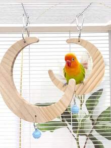 1pc Bird Swing Toy, Suitable For Parrots, Cockatoos, Lovebirds, Conures, Parakeets And Other Small To Medium Birds, Fits Various Scenarios - Multicolor - View 3