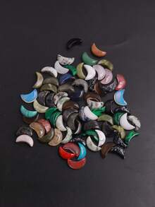 1个/5个/10个/20个/40个/80个，约1.8厘米/0.71英寸，随机混合天然石月亮无孔装饰粉晶小弯月形新月石