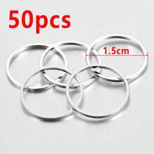 20pcs/50pcs 8-35mm Copper Closed Round Earring Rings, Flat Open Rings, Suitable For DIY Earring & Pendant Jewelry Making Accessories
