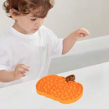 黄色南瓜泡泡纸减压玩具，手指按压泡泡感官玩具，成人和儿童流行的减压玩具，圣诞节、万圣节派对游戏装饰礼物，放松玩具，适合儿童和成人的有趣推弹游戏 - 彩色 - 查看 9