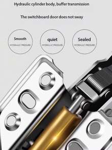 10个/20个银色直型和弯型缓闭式橱柜铰链，标准橱柜门铰链，适用于衣柜和厨房橱柜 - 銀色 - 查看 9