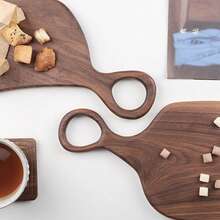 2件/1件红木创意情侣砧板，情人节创意砧板套装，创意切菜板，牛排板，托盘 - 棕色 - 查看 5