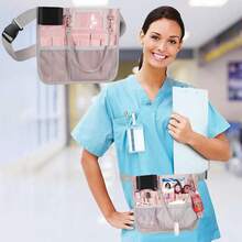 Riñonera nurse bolsa organizadora cangureras de enfermer,riñonera de enfermera con soporte para cinta, bolsa organizadora de equipo médico con múltiples compartimentos, cinturón de utilidad con bolsillo para enfermera, bolsa de cadera tipo delantal para estetoscopios, vendajes, tijeras y suministros - Rosa - Ver 1