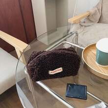 1个大容量毛绒化妆包，可爱迷你文具袋，化妆包，旅行必备 - 彩色 - 查看 12