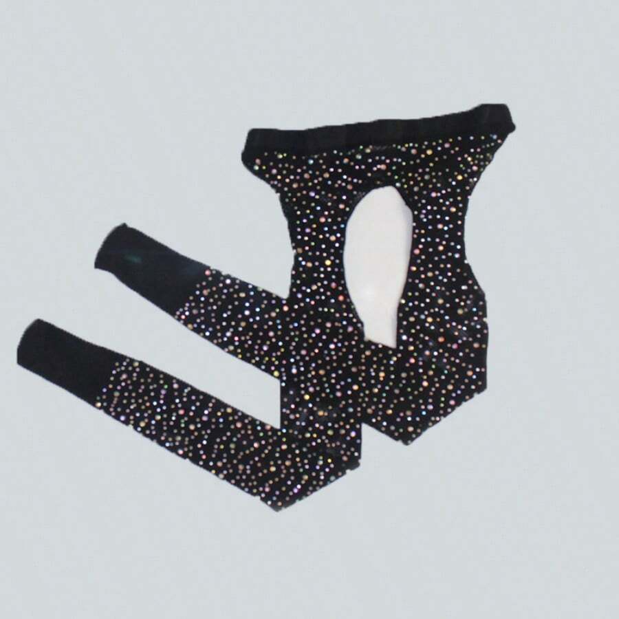 Womens Ladies Girls Fishnet Stocking In Black Soft Top 1Pair Black - Black - View 1