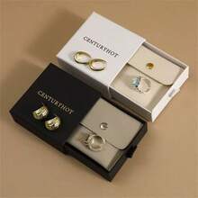 2pcs Faux Leather Jewelry Storage Organizer Pouch, Snap Closure | Dust-Proof, Waterproof, Anti-Oxidation, Holds Rings, Pendants, Necklaces, Earrings And Bracelets | Compact Minimalist Design, Suitable For Daily Use, Commuting And Travel. Also Suitable For Christmas, Ramadan, Valentine's Day And Other Holidays.