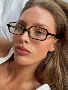 Women's Oval Frame Personalized Streetwear Concave Transparent Summer Study Accessories Glasses - Tofu Pudding Box - View 4