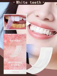 1 caja 7 tiras blanqueadoras de dientes, limpieza profunda, eliminación de manchas, aclaramiento, cuidado blanqueador de dientes en casa, fórmula suave para la higiene bucal diaria, efectivo para el café, el té y otras manchas rebeldes - Blanco - Ver 1